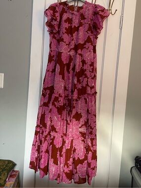 Women's Pink Floral Maxi Dress